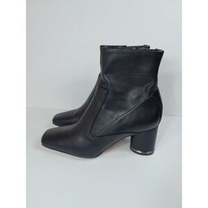 Franco Sarto Pisa Bootie Square Toe Cylindrical Heel Stretch Side Zip Women 11